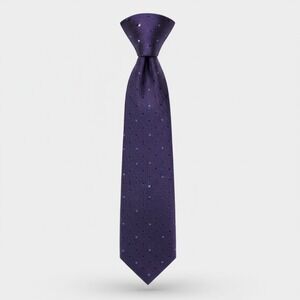 Perry Ellis Portfolio Necktie Mens OS Purple Polka Dot Textured Dark Academia